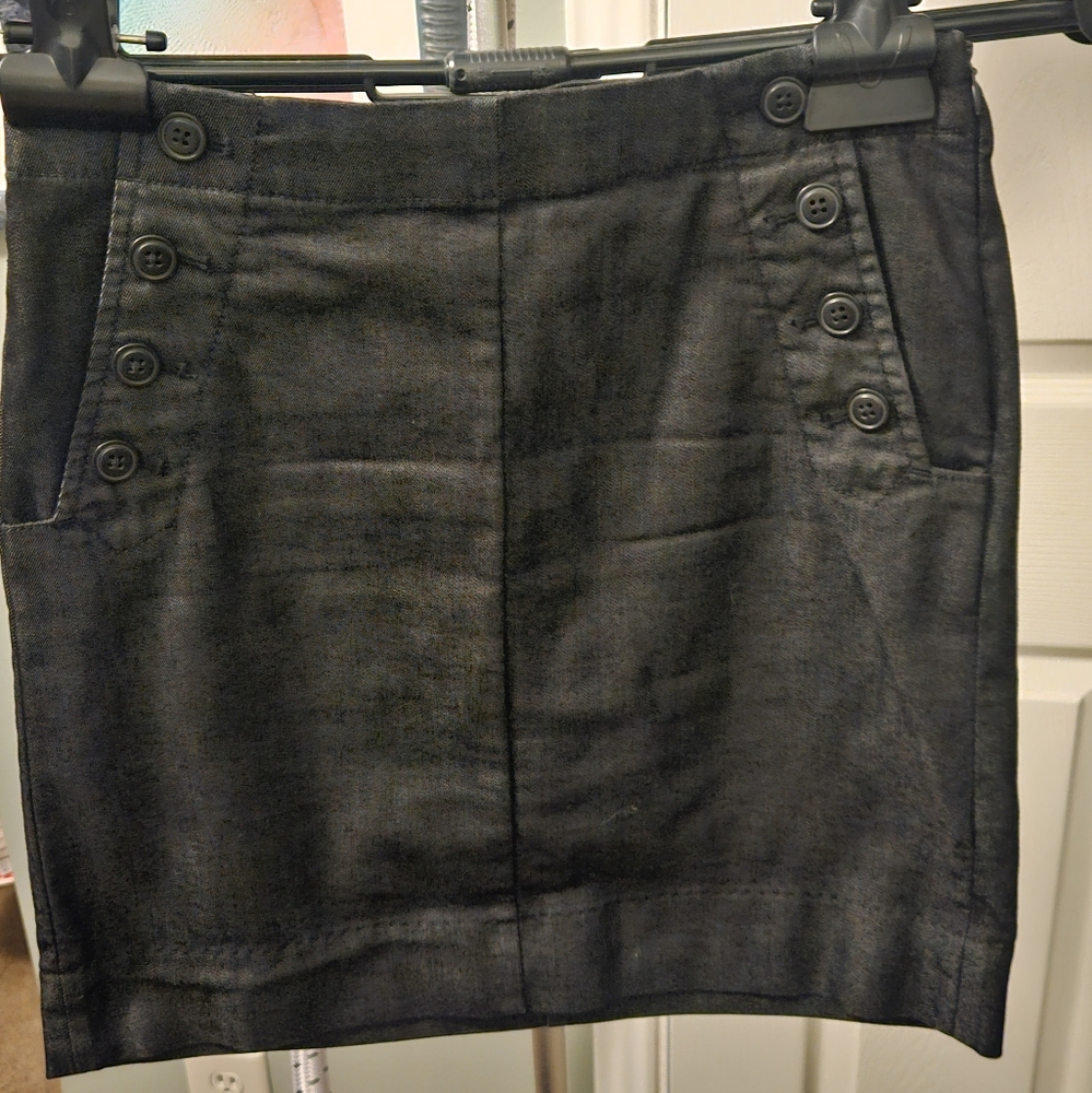 GAP Charcoal Buttoned Detail Pencil Skirt